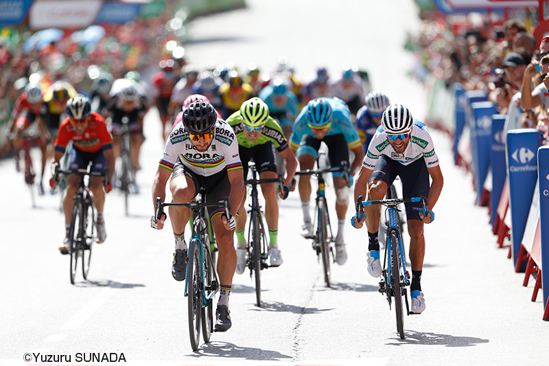 ガロパンから遅れること5秒後、集団スプリントはサガン制した