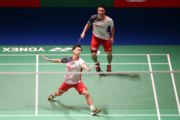 男子ダブルスに出場する遠藤、渡辺組