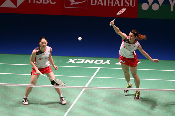 女子ダブルスに出場する高橋、松友組