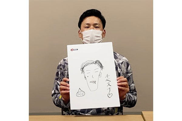 栗林選手作画風景