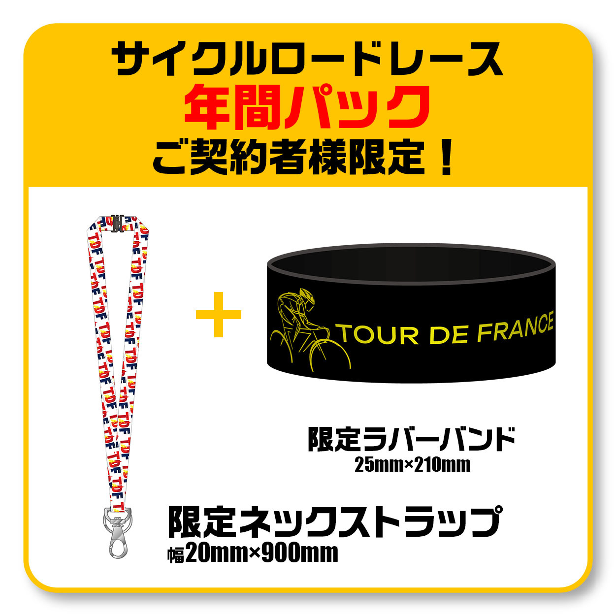 限定ネックストラップ(幅20mm×900mm)&限定ラバーバンド(25mm×210mm)
