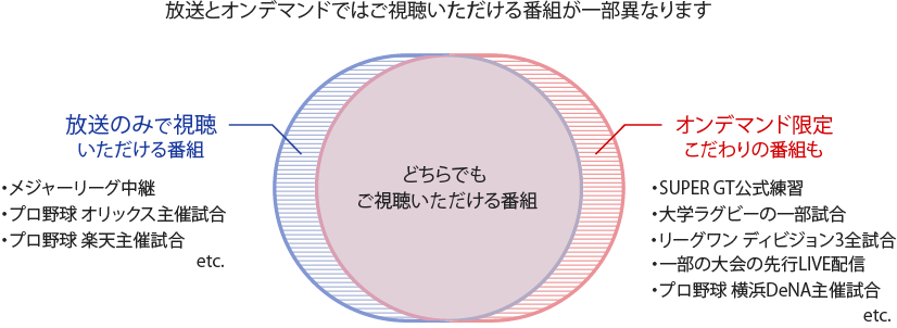 放送とオンデマンドではご視聴いただける番組が一部異なります